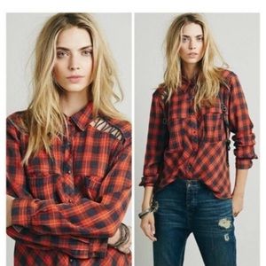 Free People Plaid Button-Down